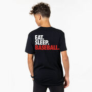 Baseball Short Sleeve T-Shirt - Eat. Sleep. Baseball. (Back Design)