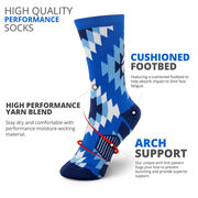 Basketball Woven Mid-Calf Socks - Aztec (Blue)