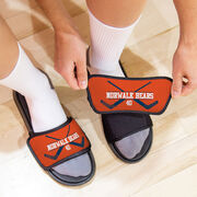Hockey Repwell&reg; Slide Sandals - Personalized Goalie Crossed Sticks