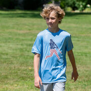 Baseball Short Sleeve Performance Tee - Baseball Stars and Stripes Player