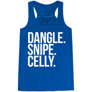 Hockey Flowy Racerback Tank Top - Dangle Snipe Celly Words