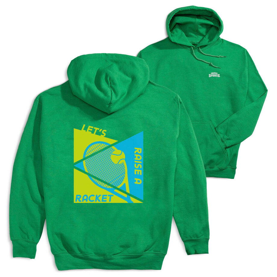 Tennis Hooded Sweatshirt - Let's Raise A Racket (Back Design)