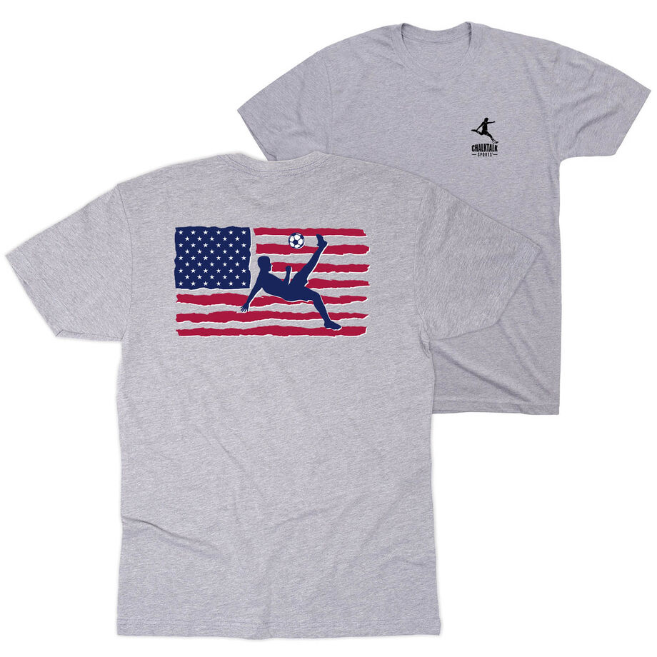 Soccer Short Sleeve T-Shirt - Guys Soccer Land That We Love (Back Design)