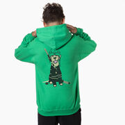 Hockey Hooded Sweatshirt - Hunter the Hockey Dog (Back Design)