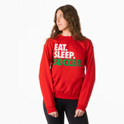 Soccer Crewneck Sweatshirt - Eat Sleep Soccer (Bold Text)