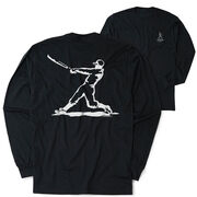 Baseball Tshirt Long Sleeve - Baseball Player  (Back Design)