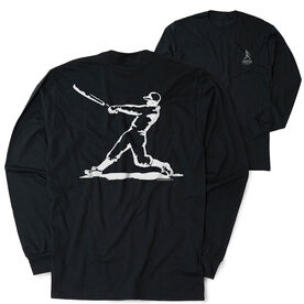 Baseball Tshirt Long Sleeve - Baseball Player  (Back Design)