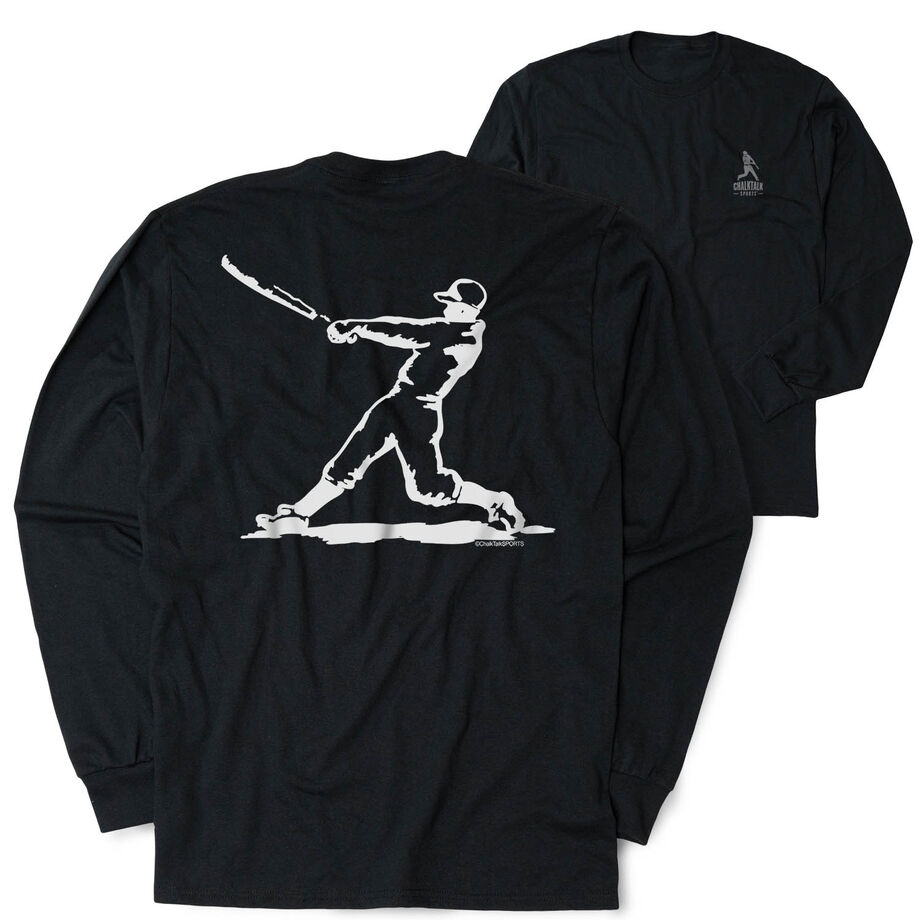 Baseball Tshirt Long Sleeve - Baseball Player  (Back Design)