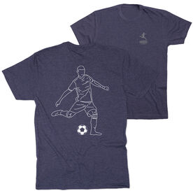 Soccer Short Sleeve T-Shirt - Soccer Guy Player Sketch (Back Design)