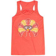 Girls Lacrosse Women's Flowy Racerback Tank Top - Goofy Turkey Player
