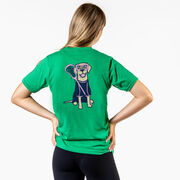 Girls Lacrosse Short Sleeve T-Shirt - Lily The Lacrosse Dog (Back Design)