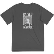 Guys Lacrosse Short Sleeve Performance Tee - Raised In a Cage