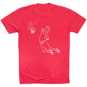 Basketball Short Sleeve T-Shirt - Basketball Player Sketch