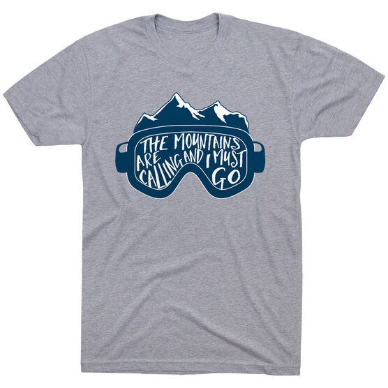 Skiing & Snowboarding Short Sleeve T-Shirt - The Mountains Are Calling