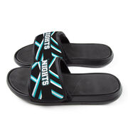Cheerleading Repwell&reg; Slide Sandals - Cheer Stripes With Text