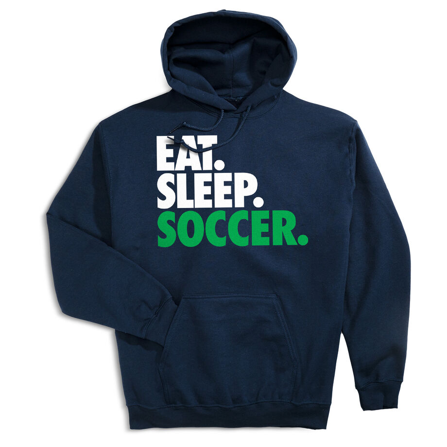 Soccer Hooded Sweatshirt - Eat. Sleep. Soccer. - Personalization Image