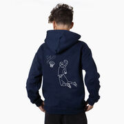 Basketball Hooded Sweatshirt - Basketball Player Sketch (Back Design)