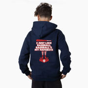 Baseball Hooded Sweatshirt - Baseball's My Favorite (Back Design)