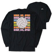 Volleyball Tshirt Long Sleeve - Bump, Set, Spike (Back Design)