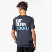 Hockey Short Sleeve T-Shirt - Eat. Sleep. Hockey (Back Design)