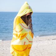 Softball Hooded Towel - Stitches