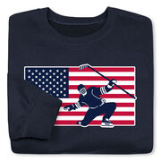 Hockey Crewneck Sweatshirt - Patriotic Hockey