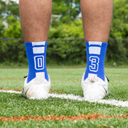 Team Number Woven Mid-Calf Socks - Blue
