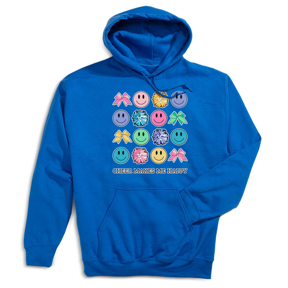 Cheerleading Hooded Sweatshirt - Cheer Makes Me Happy