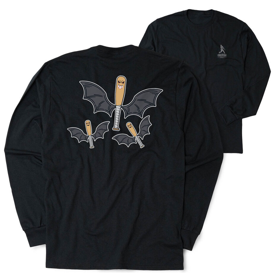 Baseball Tshirt Long Sleeve - It's Bats (Back Design)