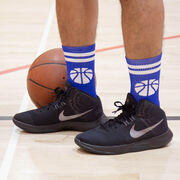 Basketball Woven Mid-Calf Socks - Ball (Royal/White)