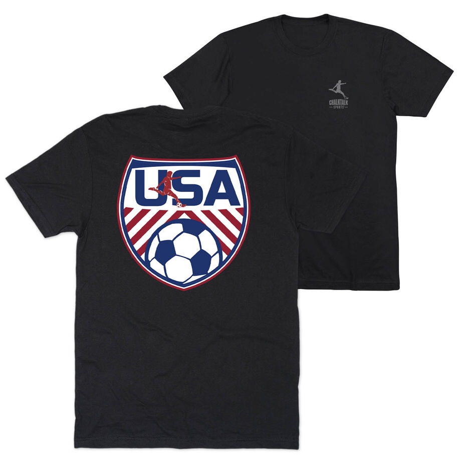 Soccer Short Sleeve T-Shirt - Soccer USA (Back Design)