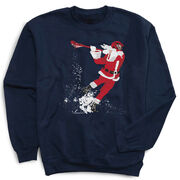 Guys Lacrosse Crewneck Sweatshirt - Santa Laxer