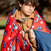 Baseball Gameday Puffle Blanket - Batter Up Baseball