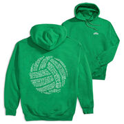 Volleyball Hooded Sweatshirt - Volleyball Words (Back Design)