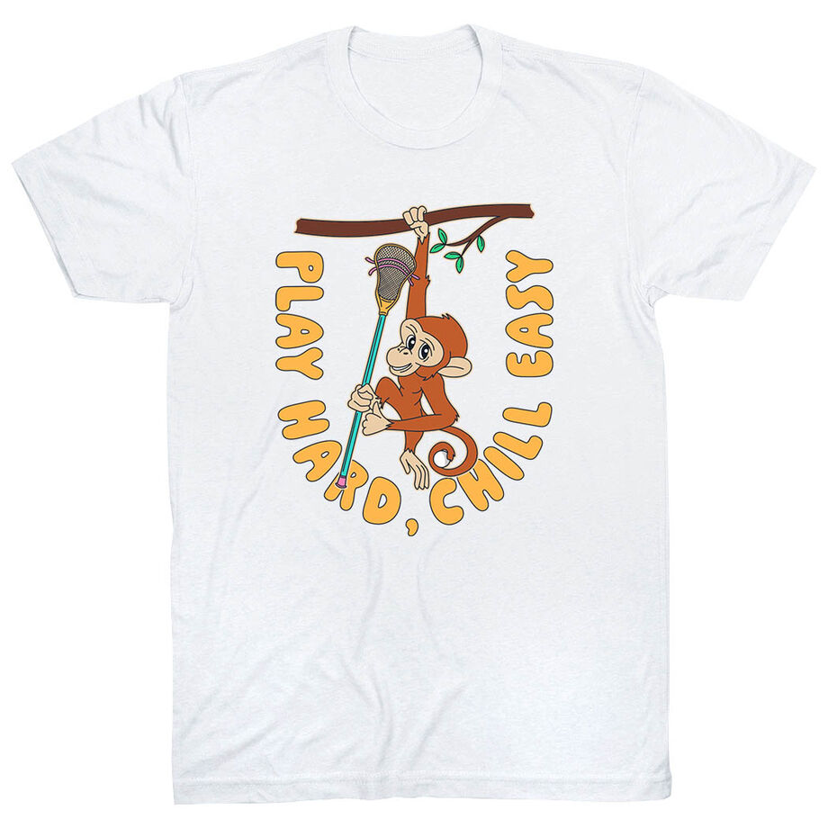 Guys Lacrosse Short Sleeve T-Shirt - Play Hard, Chill Easy