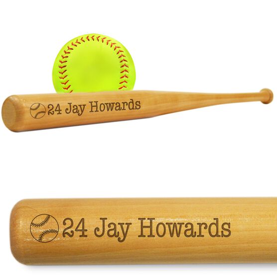 Softball Mini Engraved Bat Player Number and Name