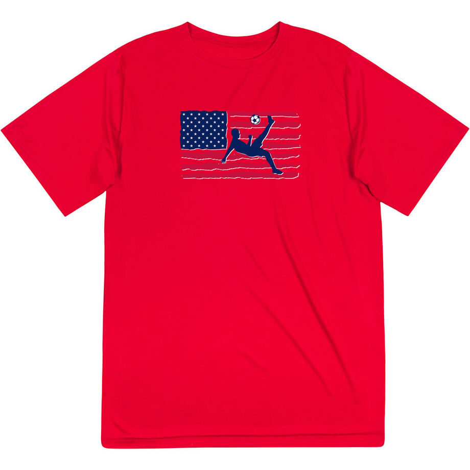 Soccer Short Sleeve Performance Tee - Guys Soccer Land That We Love