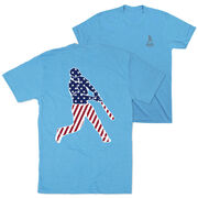 Baseball Short Sleeve T-Shirt - Baseball Stars and Stripes Player (Back Design)