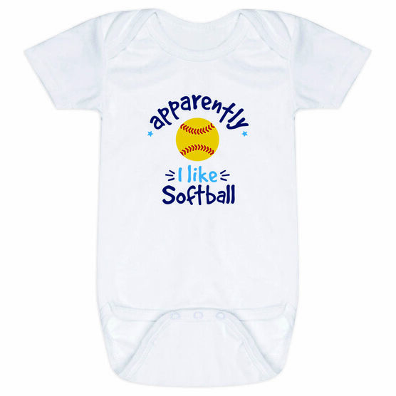 Softball Baby One-Piece - Apparently, I Like Softball