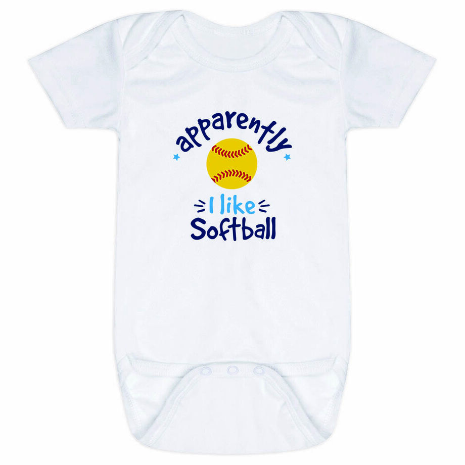 Softball Baby One-Piece - Apparently, I Like Softball