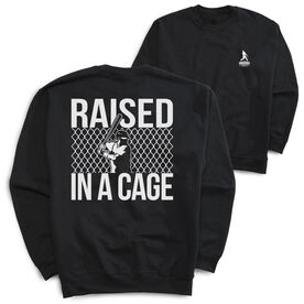 Baseball Crewneck Sweatshirt - Raised in a Cage (Back Design)