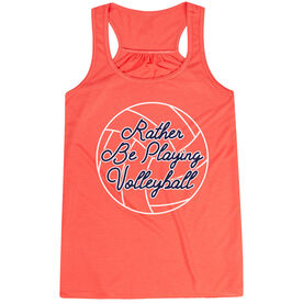 Volleyball Flowy Racerback Tank Top - I'd Rather Be Playing Volleyball