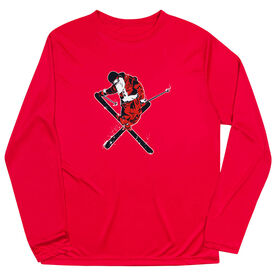 Skiing Long Sleeve Performance Tee - Freestyle Santa