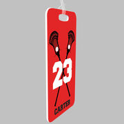 Guys Lacrosse Bag/Luggage Tag - Personalized Guys Crossed Sticks