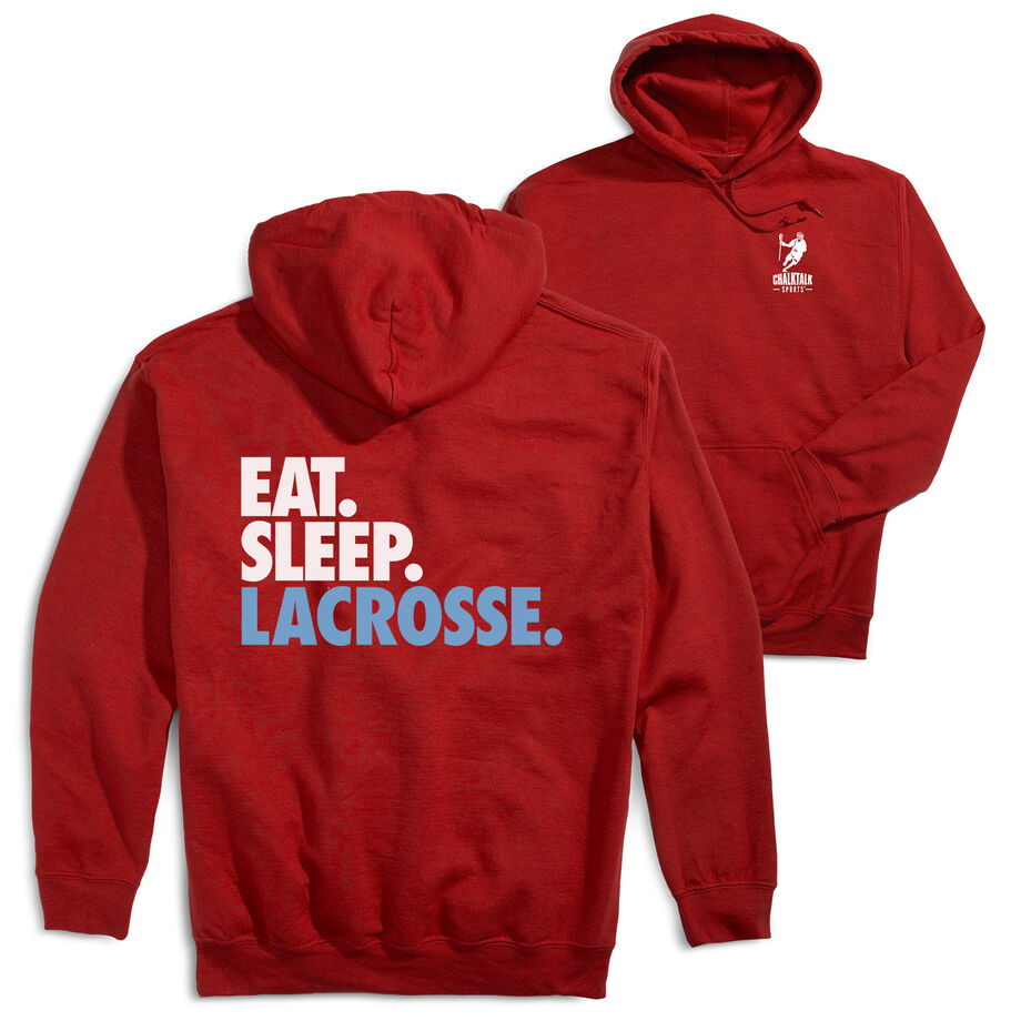 Lacrosse Hooded Sweatshirt - Eat. Sleep. Lacrosse. (Back Design)