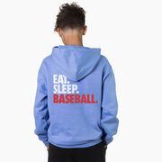 Baseball Hooded Sweatshirt - Eat. Sleep. Baseball. (Back Design)