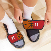 Basketball Repwell&reg; Sandal Straps - Ball and Number Reflected