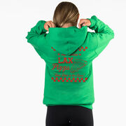 Girls Lacrosse Hooded Sweatshirt - Lax Pizza (Back Design) 