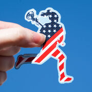 Girls Lacrosse Sticker - Patriotic Player