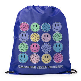 Volleyball Drawstring Backpack - Volleyball Makes Me Happy